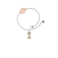 thumbnail image 2 of Delight Jewelry Goldtone Crystal Initial - I - - Rose Goldtone Leaf Delicate Bracelet, 6.25+1.75", 2 of 4