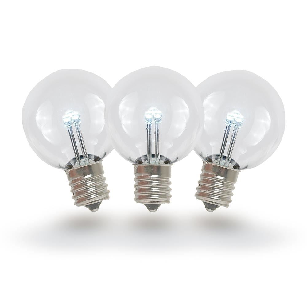 Novelty Lights Pure White Glass G30 Globe Hanging LED String Light Replacement Bulbs E12 Candelabra Base