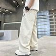 thumbnail image 4 of Swanpen Boys Cargo Pants Elastic Summer Loose Fit Lightweight Trousers, Drawstring Sweatpants for Kids 5-15Y Beige, 4 of 6