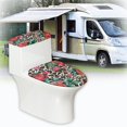 thumbnail image 5 of HELLHERO Rose Leopard Print Keep Dust Stain Toilet Covers Set Soft Elastic Fabric, Fits All Toilet Shapes, Universal U-Shaped, 5 of 7