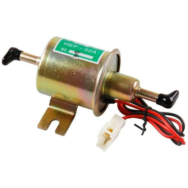 Bomba de combustible eléctrica universal HEP-02A de 12 V, modificada, de metal, para gasolina y diésel (dorada)