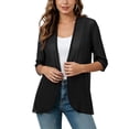 thumbnail image 5 of Lenpel Womens 3/4 Sleeve Cardigans Casual Sheer Open Front Lightweight Cover up Solid Color Vacation Outfits, 5 of 7