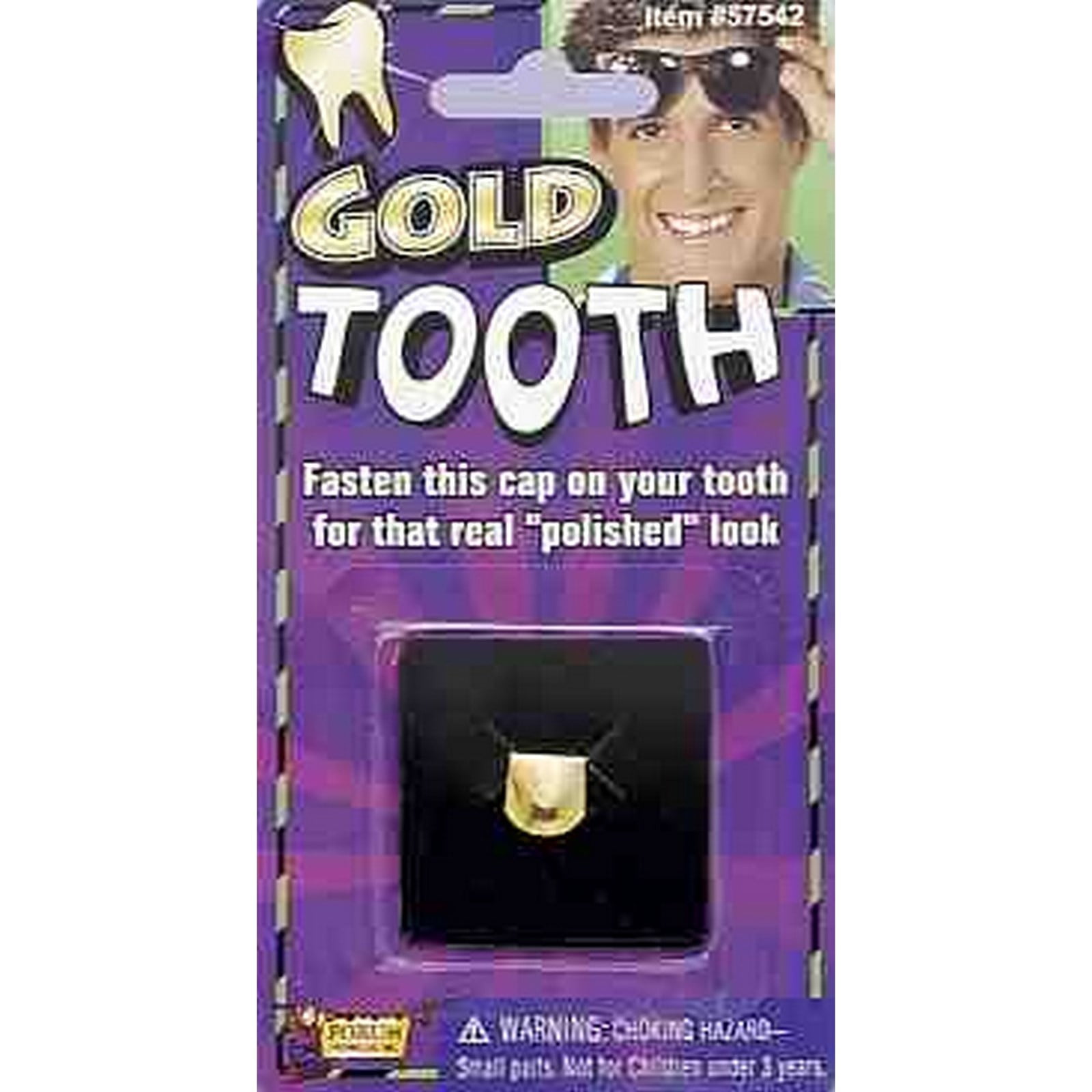 FAKE TEETH GOLD MINERS W GOLD TOOTH #1071 tooth FALSE funny costume new DRESSUP 