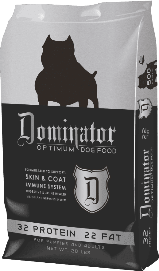 Dominator Optimum Dog Food, 32-22 for Puppies & Adults, Salmon Oil, 20lbs