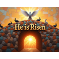 thumbnail image 4 of Easter Themed Banner with Hummingbirds Flowers and Butterflies He is Risen Backdrop Background Decor Party Supplies Photography Props Easter Celebration Church Events Spring Decorations, 4 of 8