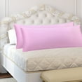 thumbnail image 3 of PiccoCasa 2 Pack Satin Body Long Pillowcases, Queen Light Pink, 3 of 8