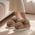 thumbnail image 5 of Women's Fluffy Rabbit Slippers With Floral Ears Plush Bunny Bedroom House Shoes Adult Cotton Cute Indoor Winter Non Slip Animal Slippers, 5 of 6