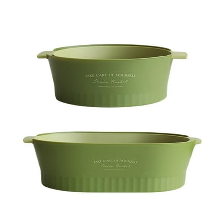 

Mpeace 1Pc/1 Set Vegetable Colander Large Capacity Double Layer Both Sides Handle Plastic Smooth Surface Draining Bowl Kitchen Accessories