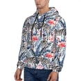 thumbnail image 3 of Wukai Flamingo And Zebra Print Men Hoodies Fleece Sweatshirts Long Sleeve Sweaters Pullover Fall Outfits Winter Clothes-X-Large, 3 of 7