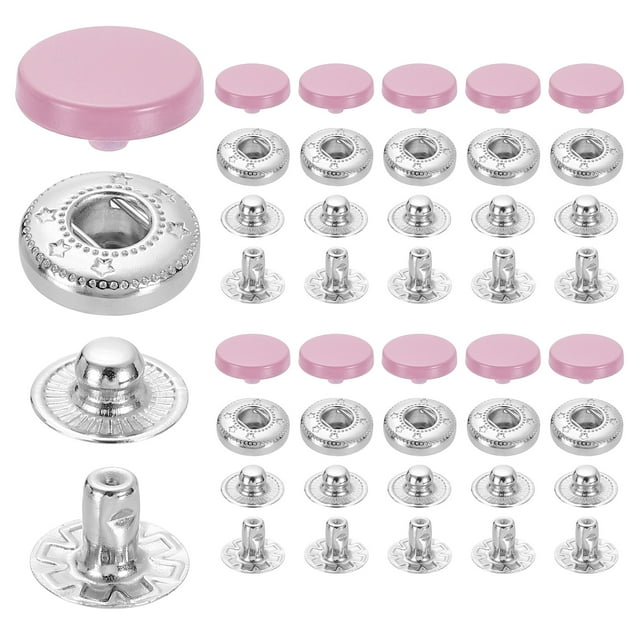 20 Ensembles de Boutons-Pression, 12mm 633 Boutons-Pression en Alliage de Zinc, Rose