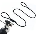 thumbnail image 1 of Multifunctional Figure 8 Padded Head Halter Walking Training Leather Stopper Slip Lead Dog Rope Leash Muzzle (Black), 1 of 8