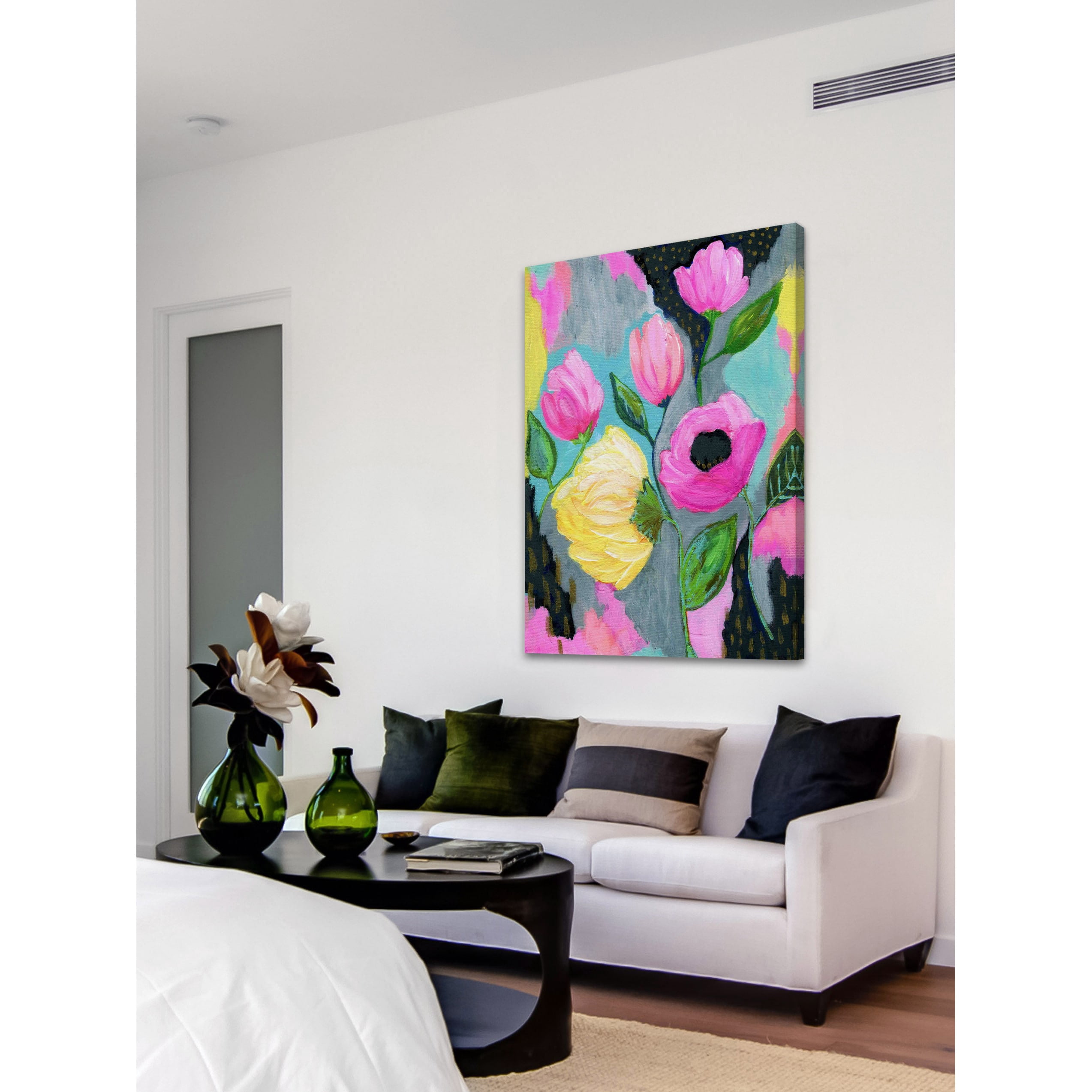 Marmont Hill "Bold Flowers" by Jill Lambert Painting Print on Wrapped Canvas