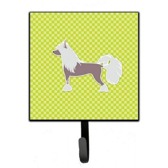 Carolines Treasures BB3843SH4 Chinese Crested Checkerboard Green Leash or Key Holder