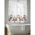 thumbnail image 5 of Christmas Sheer Curtains 72 inches Long 2 Panels Set Winter Snow Scene Snowflakes Snowman Mistletoe Tiers Sheers Rod Pocket Small Window Short Curtains for Kitchen Cafe, Each 52" W x 72" L, 5 of 7