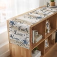 thumbnail image 6 of Table Runners 72 Inches Long Dress Scarves, Vintage Country Farmhouse Kitchen/Dining Table Runner, Coffee Tablerunners, Blue Rustic Texas Star Vines Wooden Grain 18x72 Inch, 6 of 9