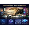 thumbnail image 2 of Smart 4K Projector with 5G WIFI and Bluetooth, Built-in Apps, Dolby Audio, 800ANSI Outdoor Projector, 400" Zoom Home Theater Projector Compatible with TV Stick,iOS,Android, 2 of 5