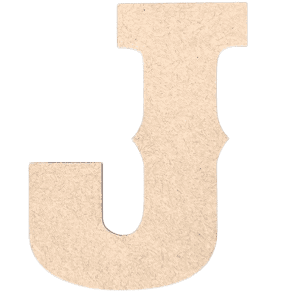 Krafty Supply 12" Tall Western Block - MDF Letter J | 1/8" Thick | Unfinished Wooden Letters | Craft Alphabet Initials