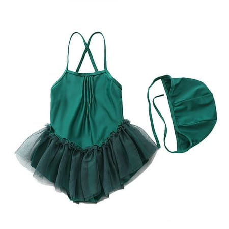 

MIASHUI Kids Girls Summer Solid Color Swimwear 2-Piece