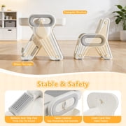 Funjoypals 4 IN 1 Foldable Drawing Board & Block Table with Chair for Kids Age 3-12
