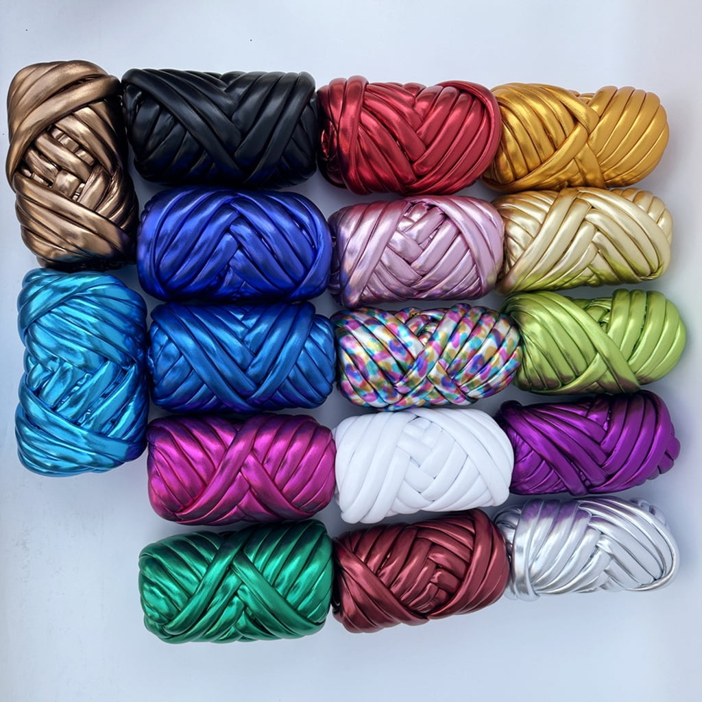 MOMOJIA 16.4YardX25mm Metallic Weaving Thread Milky Silk Yarn For Handmade Blankets Bag
