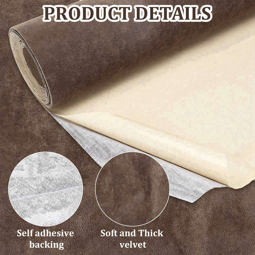 Velet Cloth Self-adhesive Fabric Coconut Brown 40cm