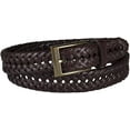 thumbnail image 2 of Men's Big & Tall Leather Adjustable Double V-Weave Braided Belt, 2 of 7