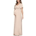 thumbnail image 2 of QJUHUNG Superbe Robe Maxi de Maternité Grande Taille - Robes d'Été pour Séance Photo et Grossesse - Vêtements de Maternité Confortables, Fluides et Élégants pour Futures Mamans, 2 of 7