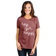 thumbnail image 2 of Hey Girl Heeyyy Women's Fashion Relaxed T-Shirt Tee Heather Rouge Small, 2 of 5