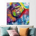 thumbnail image 2 of Abstract Canvas Art, Chimp Art, Monkey Canvas Art, Modern Artwork, Thinking Gorilla Poster, Abstract Gorilla Canvas, Canvas Wall Decor - White Framed, 2 of 6