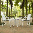 thumbnail image 2 of Bowery Hill 3 Piece Coastal Wicker / Rattan Patio Conversation Set in White, 2 of 5