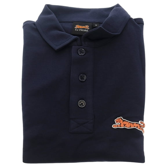 Classic Cotton Polo Shirt for Men by Le Tigre - Navy - Size Medium (M)