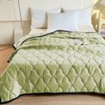 thumbnail image 4 of Qocolhg Solid Color Summer Quilt Bedding Modern Air Conditioner Quilt for Kids, Cotton Breathable Comforter Print Floral Quilts Bedspread, Cooling Blankets for Hot Sleepers, 39x59 inch, Green, 4 of 8