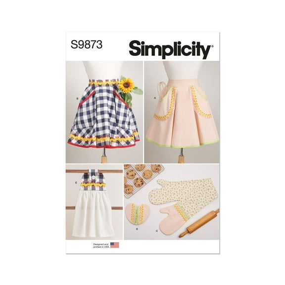 Simplicity Sewing Pattern 9873 - Apron and Kitchen Accessories, Size: A (S-M-L)