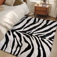 thumbnail image 4 of Black White Zebras Area Rugs 4'x6', Washable Small Throw Rugs for Office Bathroom, Vintage Abstract Art Indoor Outdoor Rug Non-Slip Low Pile Carpet Runner Reversible Floor Mats, 4 of 8