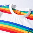 thumbnail image 3 of Camiseta de rayas de colores del arco iris para mujer, cuello redondo, manga corta, básica, blusa superior, camisa de arcoíris para mujeres y hombres, 3 of 5