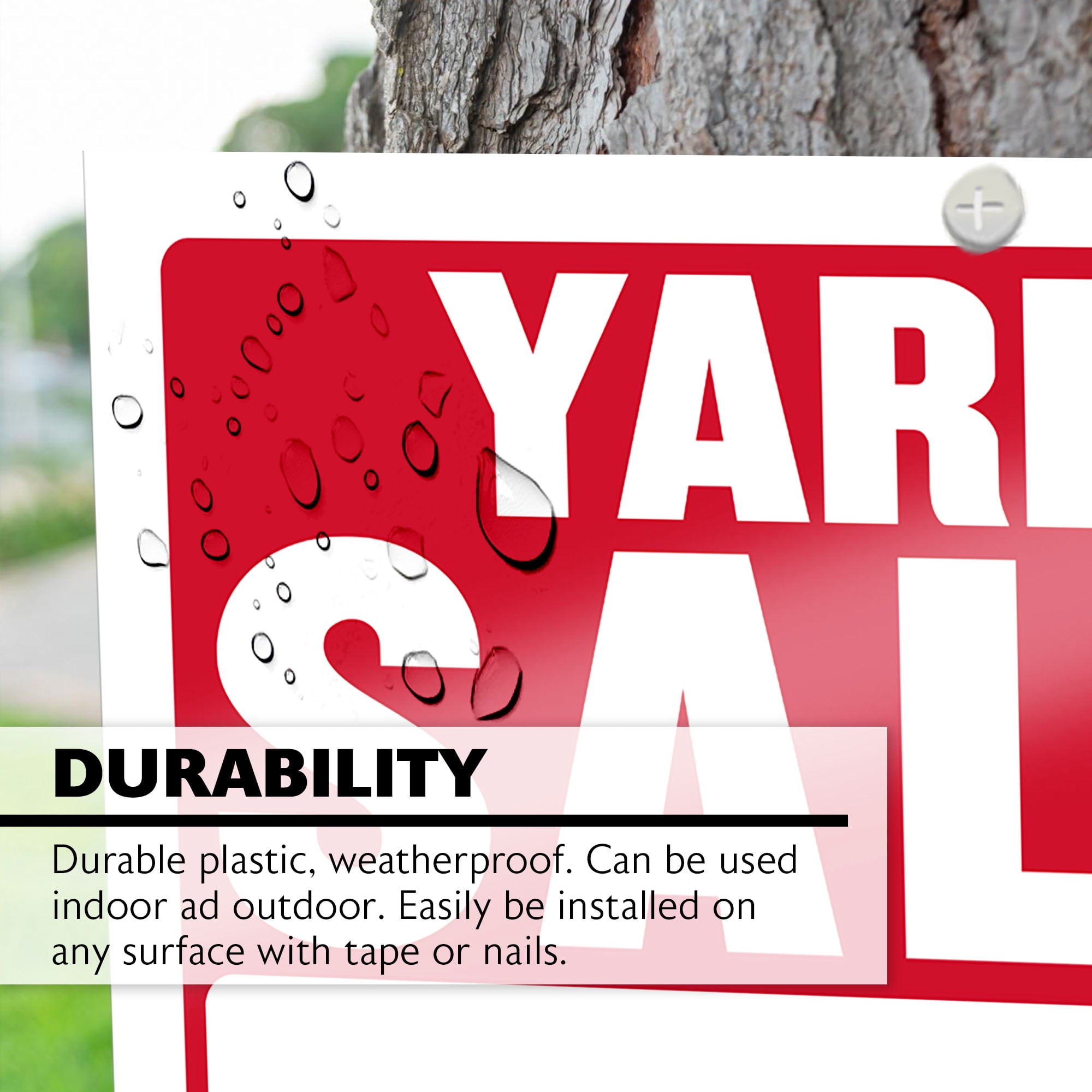 BAZIC Yard Sale Sign 9"X12", Waterproof Indoor Advertising Signage, 24-Pack