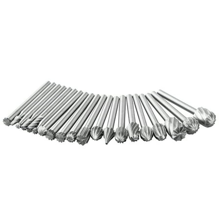 20 Pack HSS Routing Wood Rotary Milling Rotary File Cutter Tool Carbide Rotary Files Kit Tungsten Burr Set Fits Dremel