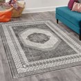 thumbnail image 2 of Bohemian Decorative Rug, Mandala Like Floral Medallion Motif Geometric Forms and Spring Flowers Art, Quality Carpet for Bedroom Dorm and Living Room, 6 Sizes, Taupe Grey, by Ambesonne, 2 of 4