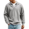 thumbnail image 2 of Vetsdori Mens Long Sleeve Shirts Waffle Outdoor Pullover Comfy Winter Collar Trendy Casual Tshirts for Men, 2 of 5
