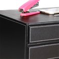 thumbnail image 3 of Leather Desk Organizer with 3 Drawers, Executive Office Supplies Desktop Filing A4 File Cabinet/Holder, Stackable Storage Box for Jewelry/Bill/Paper/Documents/Makeup Home Decor Accessories(Black), 3 of 7