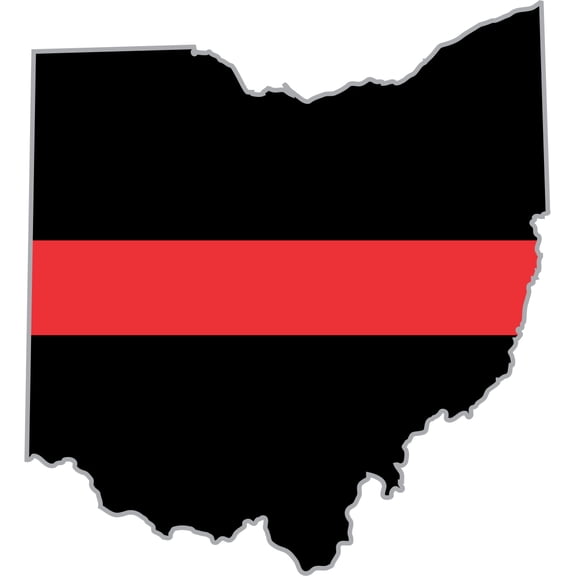 3.8 Inch Thin Red Line Ohio Firefighter Decal