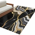 thumbnail image 6 of Black Marble Area Rug 4x6 Washable Rug Non Slip Grey Gold Texture Vintage Farmhouse Art Large Area Rug Indoor Floor Carpet for Entryway Bedroom Kitchen Living Room Home Office Dining Room Nursery, 6 of 8