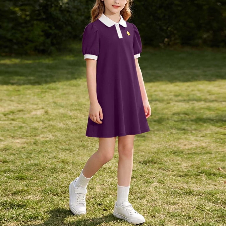 preppy purple dress LAVENDER COLLARED PREPPY 1/2 SLEEVE DRESS S