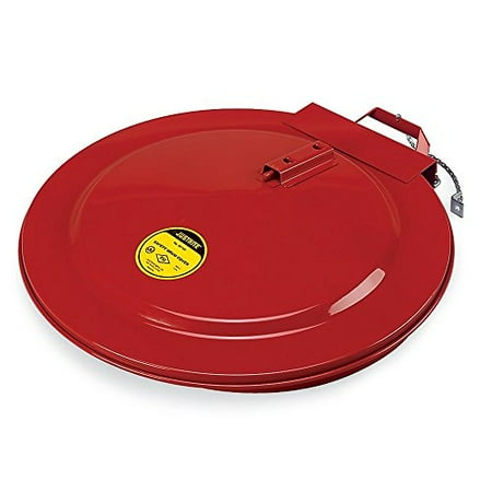 Self Closing Drum Cover - JUSTRITE MANUFACTURING 26750 Steel Drum Cover with Fusible Link for 55 gal Drum, Self-Close, Red