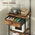 thumbnail image 4 of Bakers Rack with Drawer Microwave Stand Power Outlet Coffee Bar Station 4 Tiers Rustic Brown Black, 4 of 7