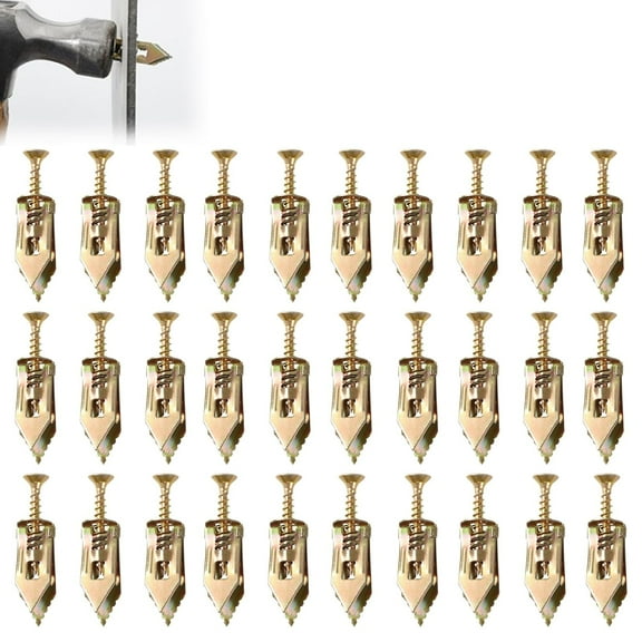 Expansion Screws for Drywall, Dry Wall Anchors and Screws Kit, Quick Drive Expansion Screws, Self Drilling Drywall Anchors, Sheetrock Anchors, Easy Application No Drill or Holes in Wall