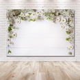 thumbnail image 6 of Spring Flowers Backdrop White Floral Wood Wall Wedding Photography Background White Daisy Bridal Shower Engagement Party Decorations Supplies Cake Table Banner Photo Booth Props, 6 of 6