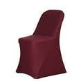 thumbnail image 5 of BalsaCircle 6 Burgundy Solid Spandex Stretch Metallic Folding Chair Covers Slipcovers, 5 of 9
