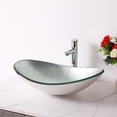 thumbnail image 4 of 21" x 13" Tempered Green Basin Oval Above Counter Vessel Bathroom Sink/Lavatory Vanity Bowl Basin, 4 of 10