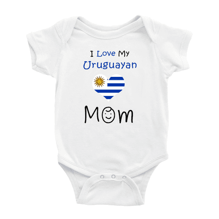 

I Love My Uruguayan Mom Cute Baby Bodysuit (White 0-3 Months)